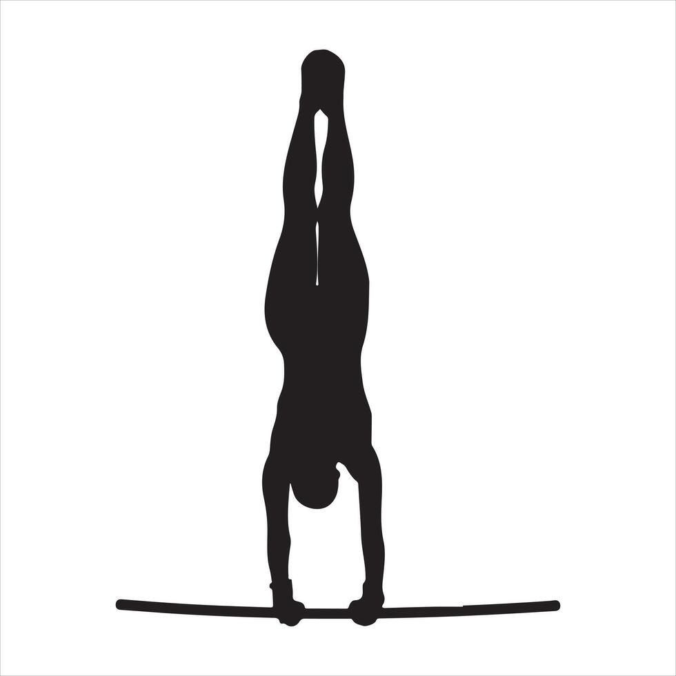 A black gymnastic silhouette vector