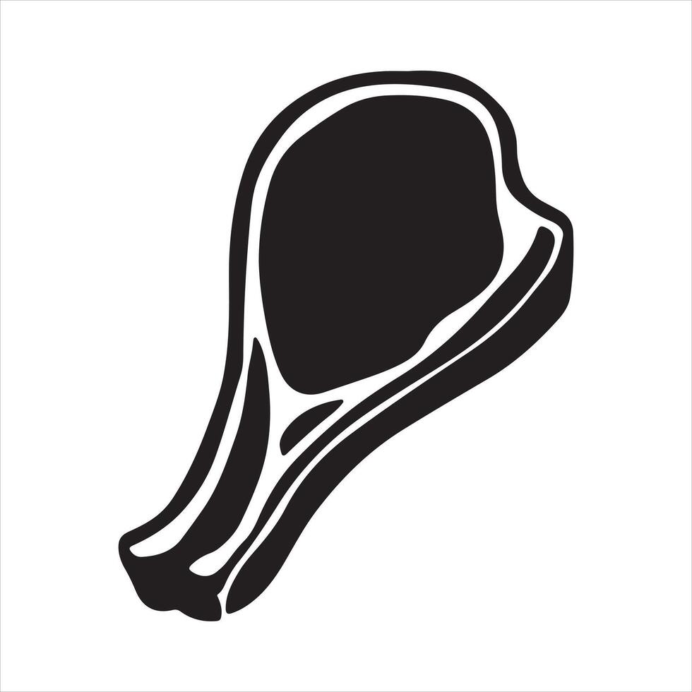 T-bone beef steak silhouette black vector