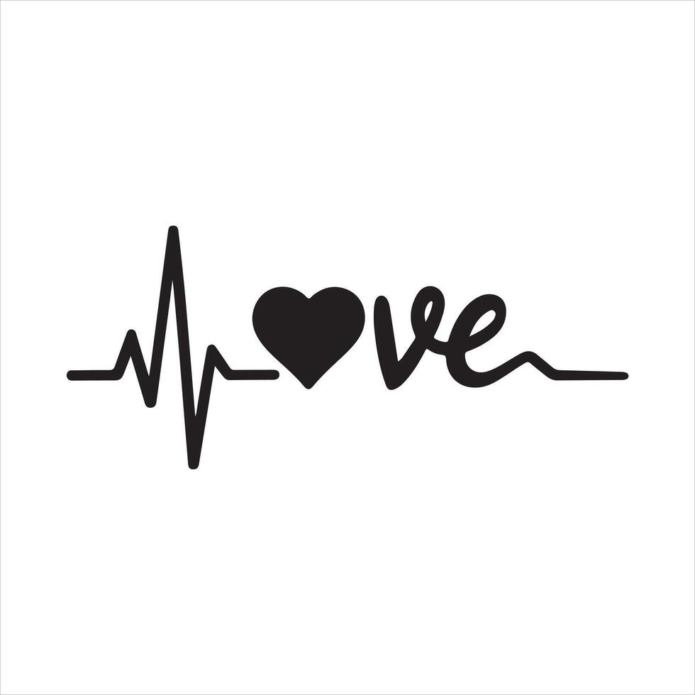 Pulse icon set heartbeat heart health vector