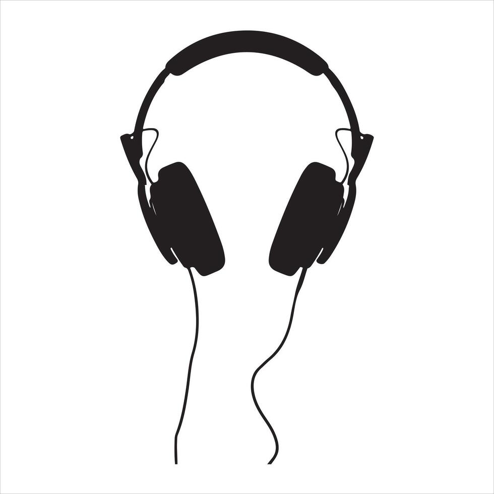 A Headphones silhouette vector