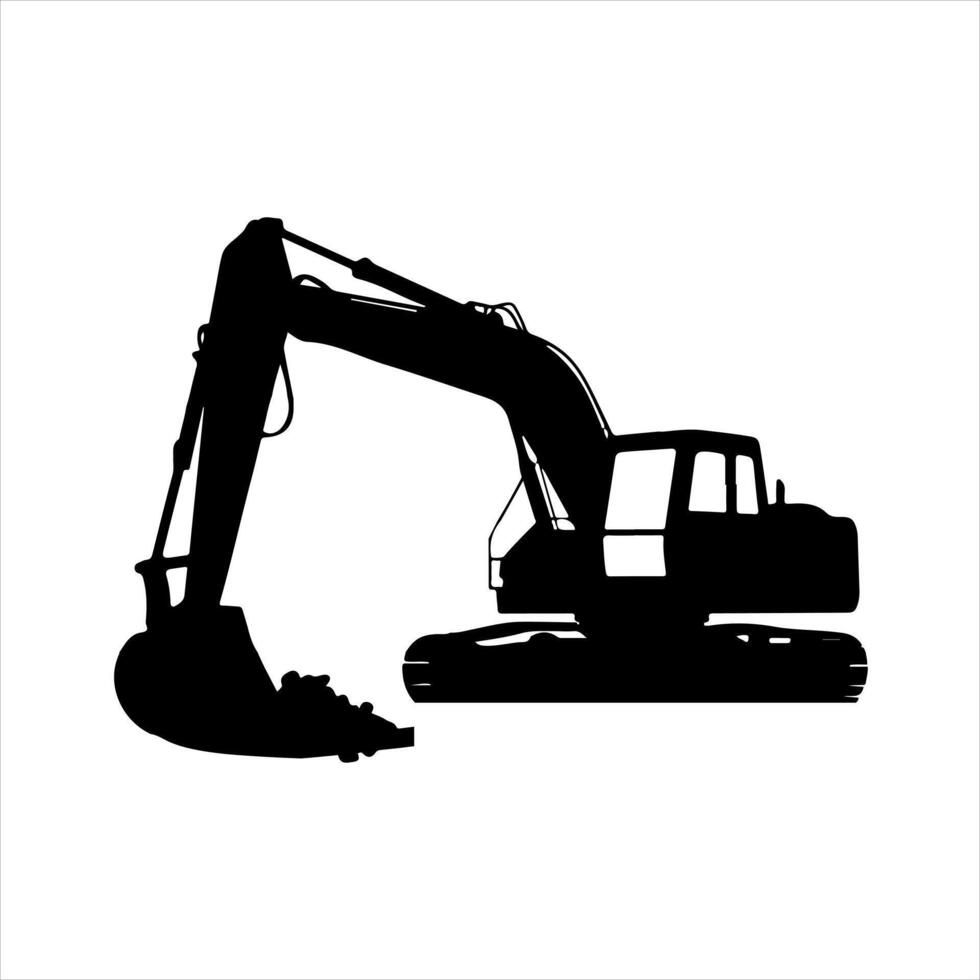 A Excavator black silhouette vector