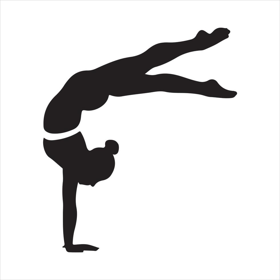 A gymnastic black silhouette vector