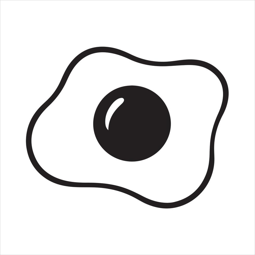 Black and White Egg Fried Egg silhouette vector