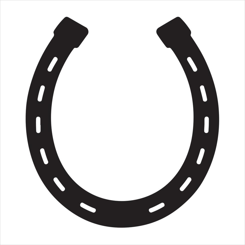 horse shoe logo black silhouette vector