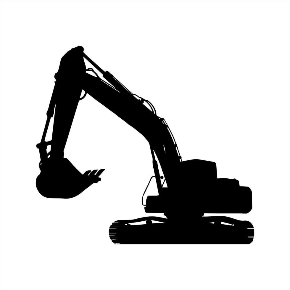 Black Excavator silhouette vector
