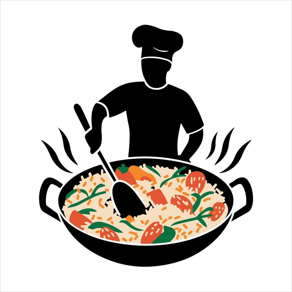 Fried Rice silhouette vector