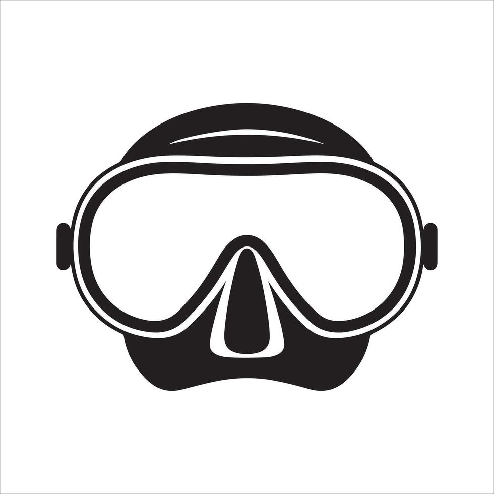 Diving mask silhouette vector