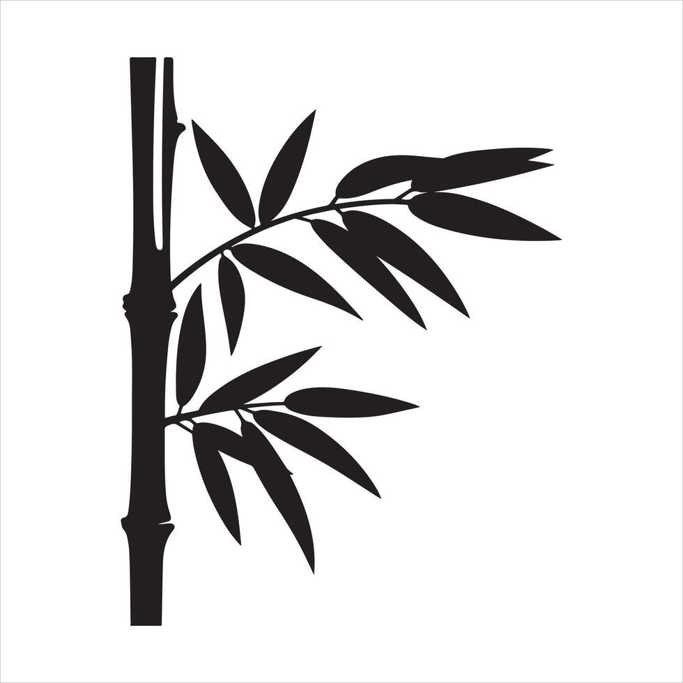 Black Bamboo left silhouette vector