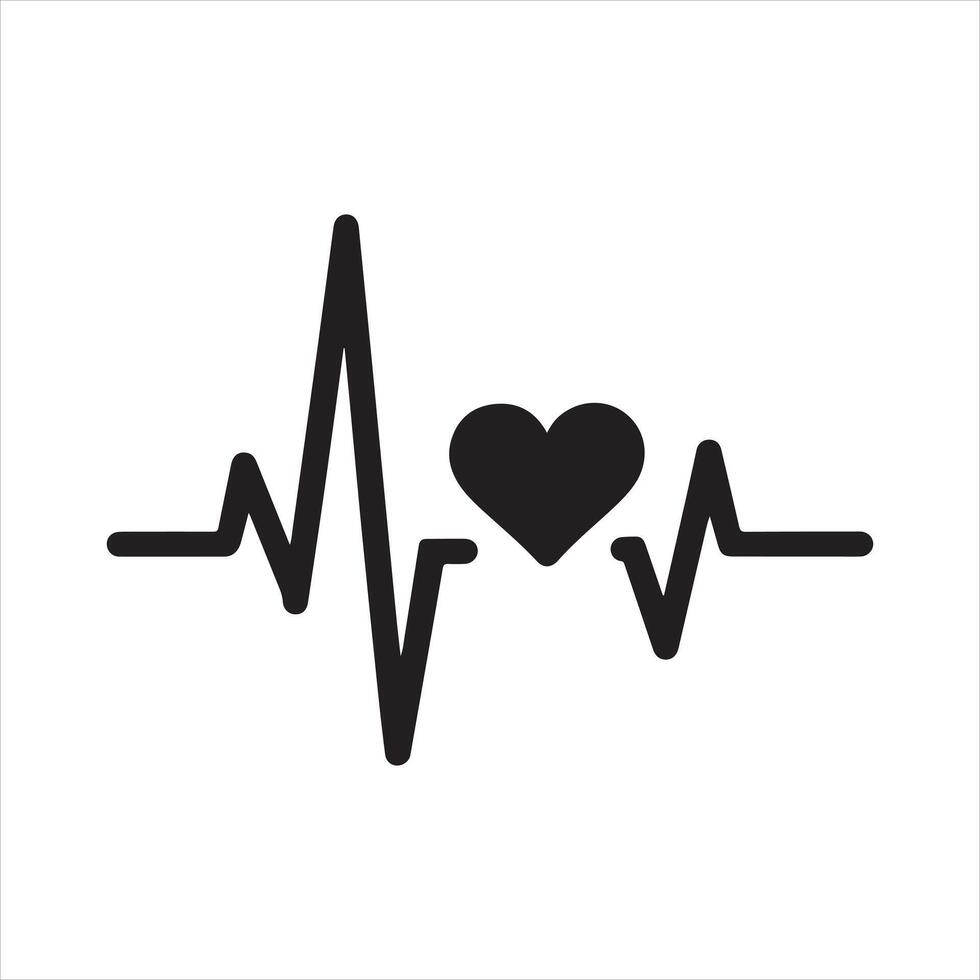 Pulse icon set heartbeat symbol heart health vector