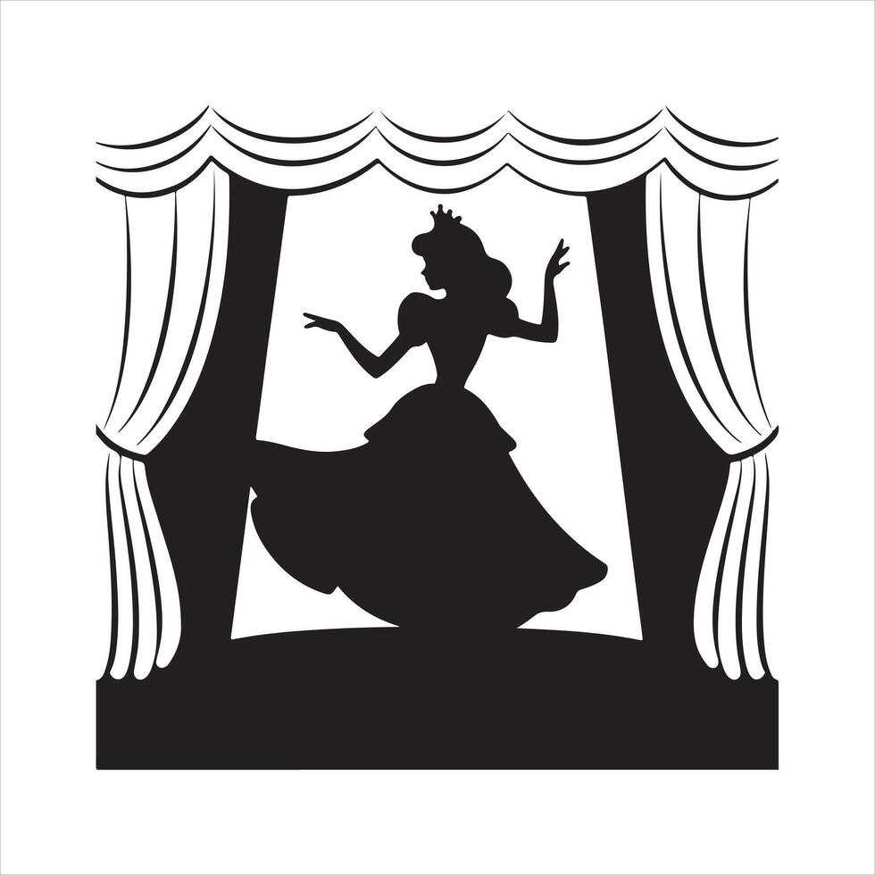 A Princess silhouette on stage vector
