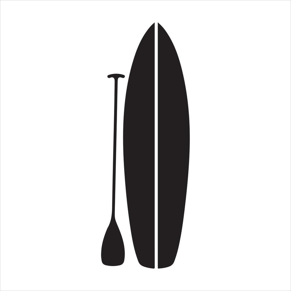 Paddleboard and Paddle Silhouette vector