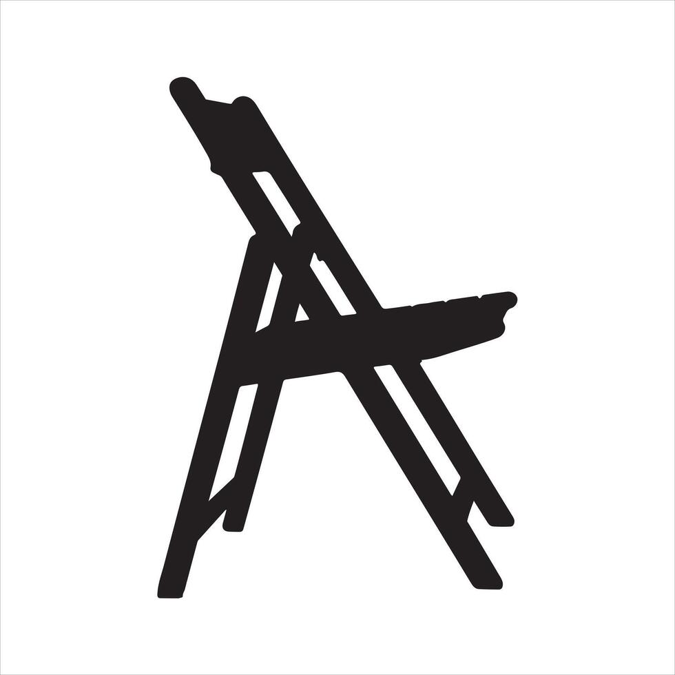a folding chair silhouette on white background vector