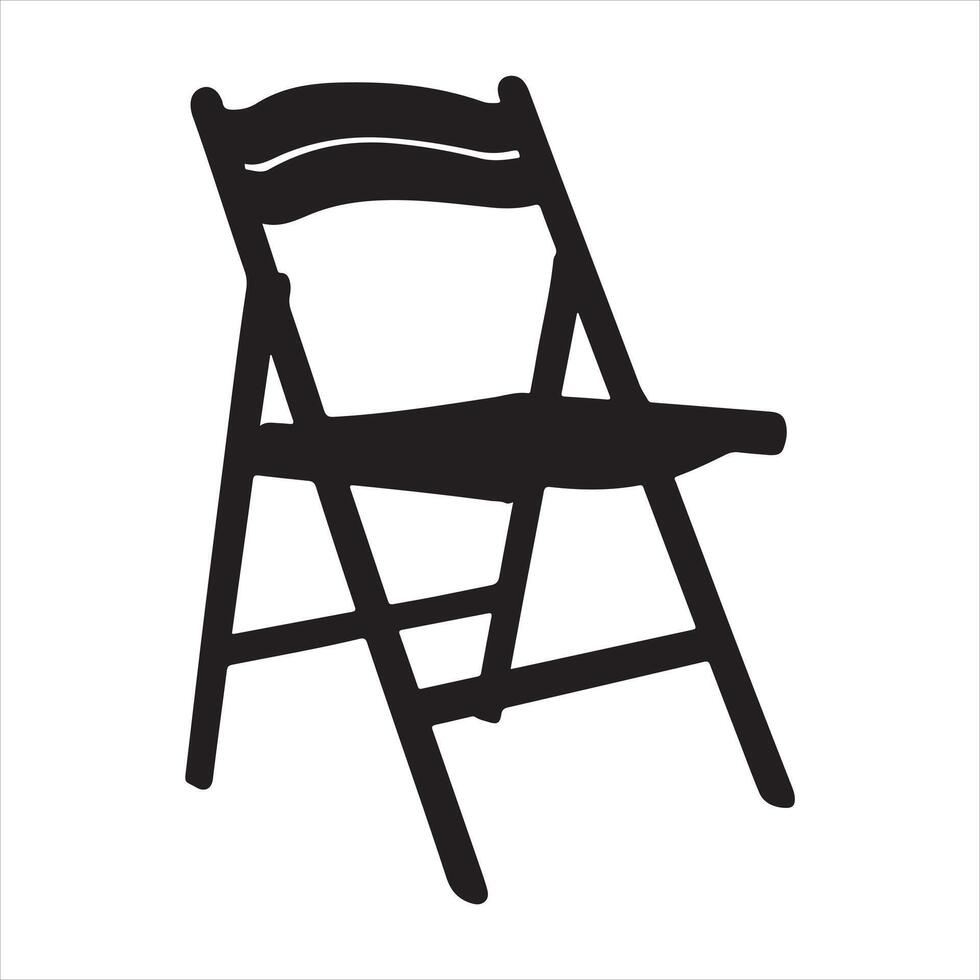 a folding chair silhouette white background vector