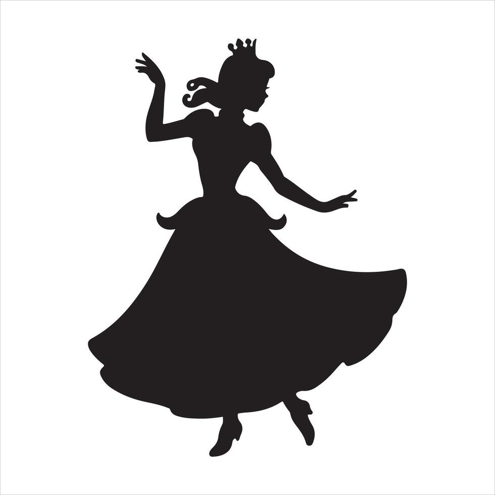Black Princess silhouette on stage vector