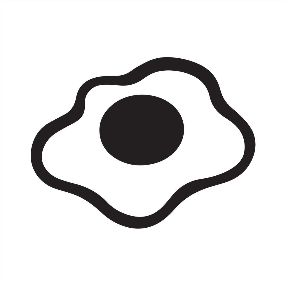 Black and White Egg and Fried Egg silhouette black vector