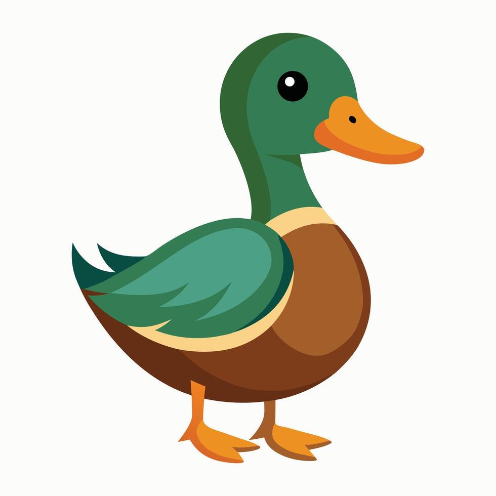 Cute Cartoon Duck Illustration Adorable Farm Animal Design for Kids and Nature Themes vector