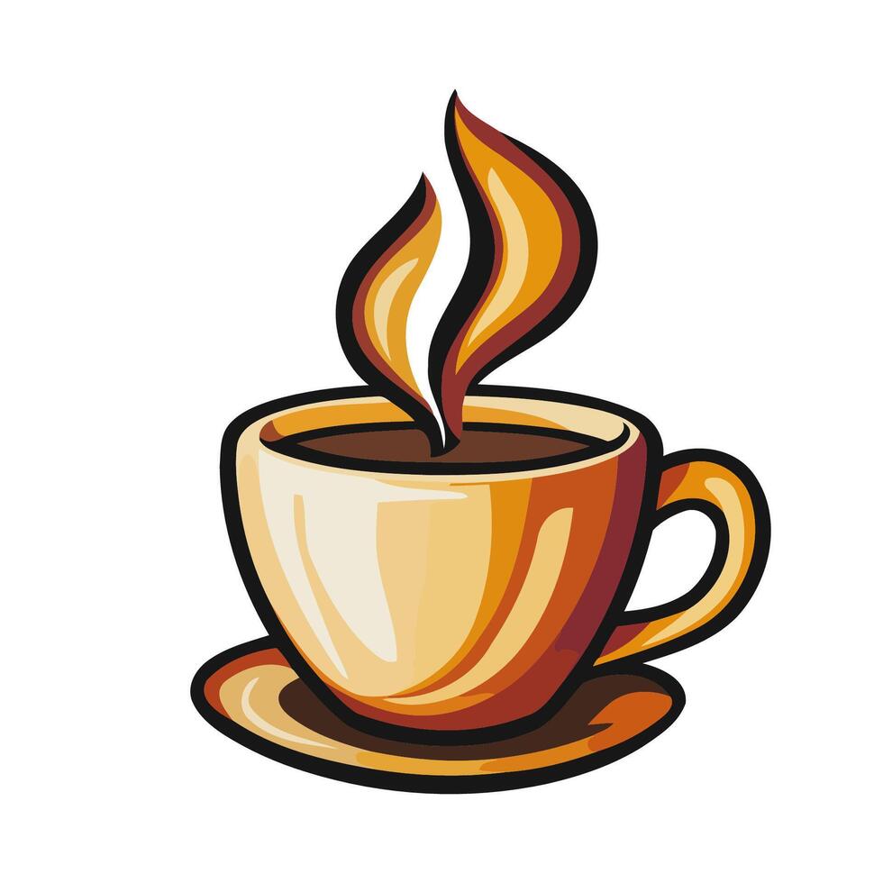 Steaming Cup of Hot Coffee vector