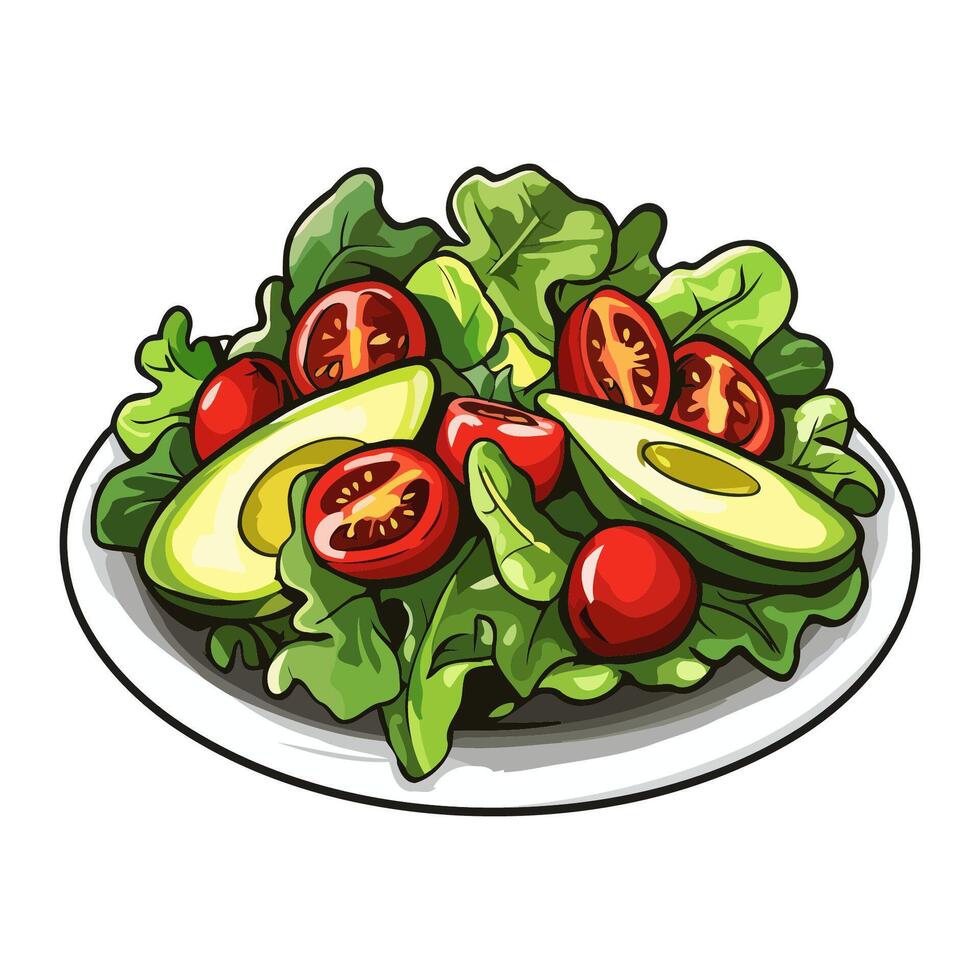 Healthy Green Salad Plate for vector
