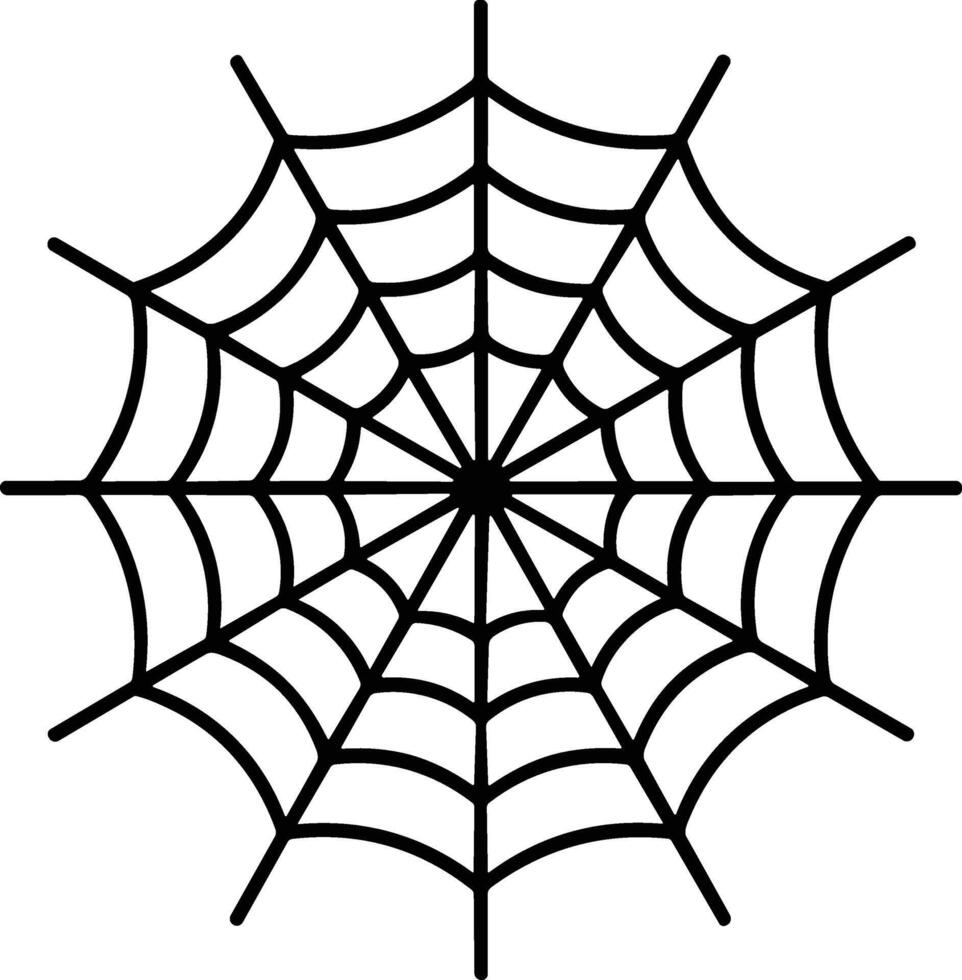 Halloween Spider Web - Spooky Line Art Illustration vector