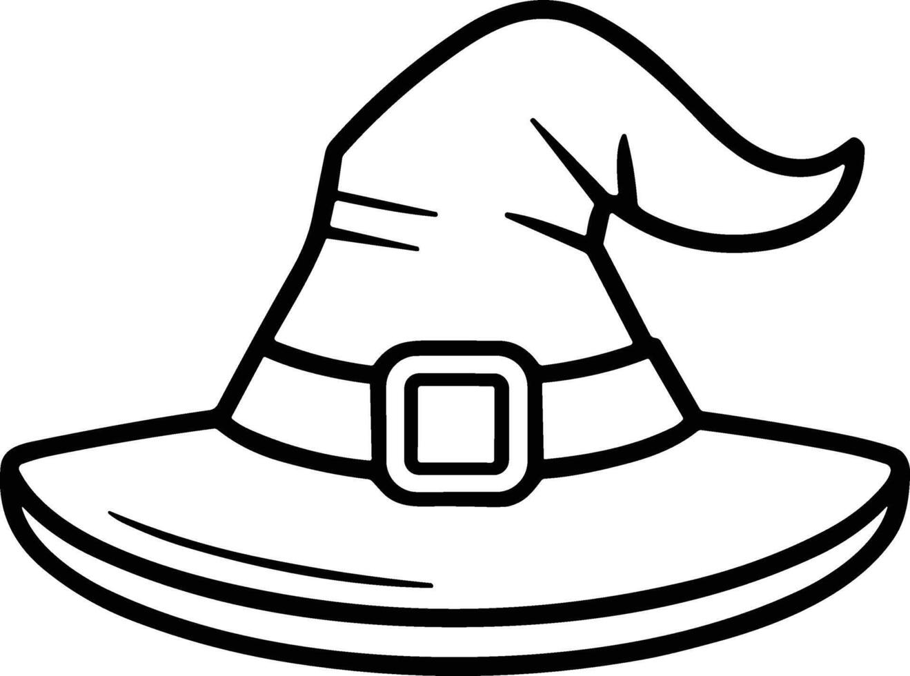 Halloween Witch Hat Line Drawing Illustration vector