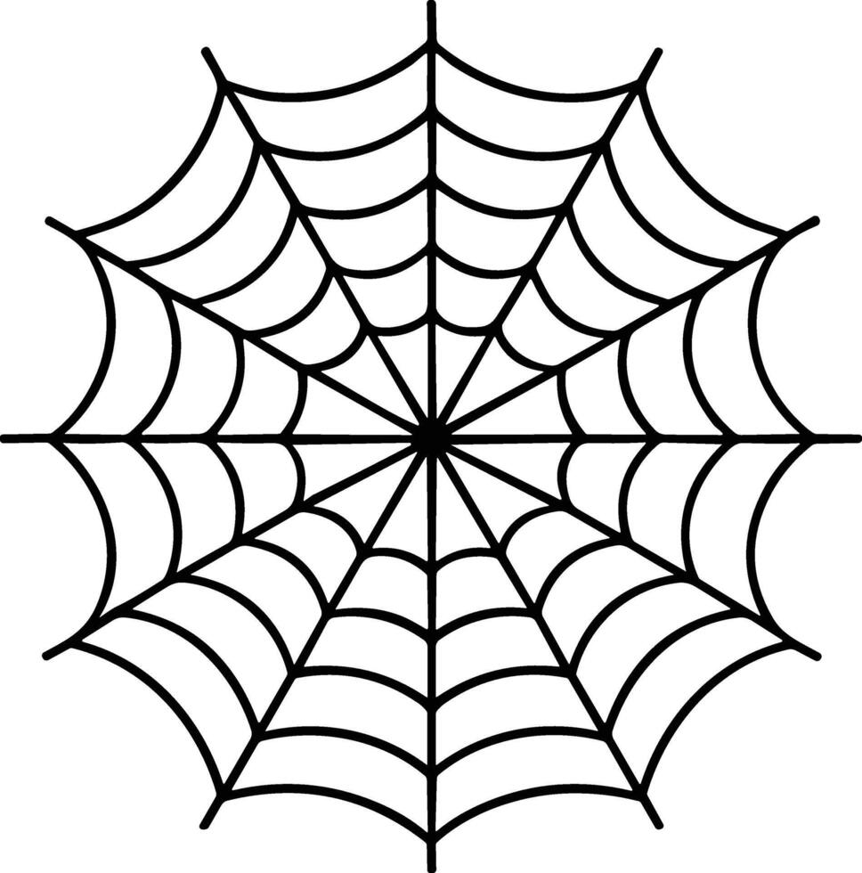 Halloween Spider Web - Creepy Black Line Art vector