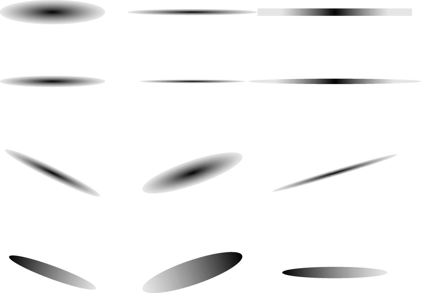 Collection of shadows and blurred shapes. Shadow Collection. Abstract Blurry Shadows Set. Soft Shadow Silhouettes and Blur Effects. vector