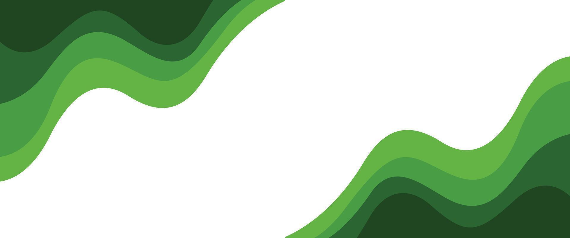 abstract green wave with white background. modern green wave with some copy space vector