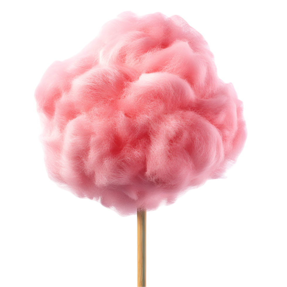 Fluffy Pink Cotton Candy Isolated on a Transparent Background png