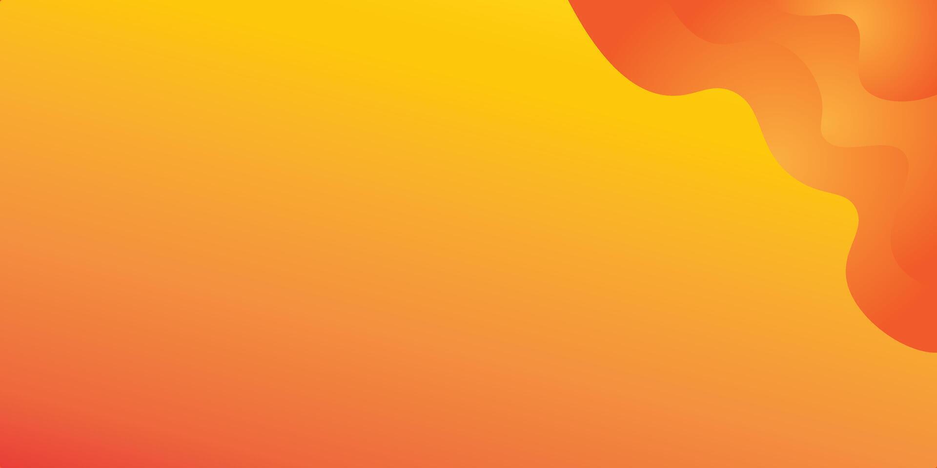 Bright and Warm Gradient Background with Abstract Orange Flowing Design vector