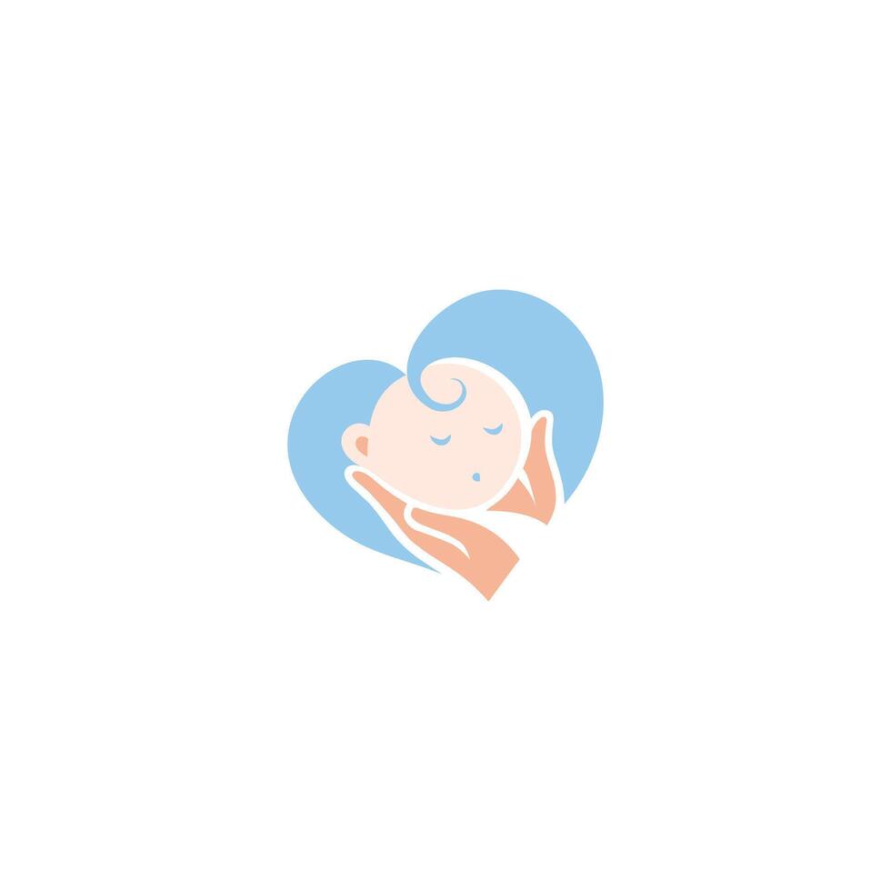 love soft hands baby mascot logo sleeping cloud comfortably. Sweet dream illustrations. vector