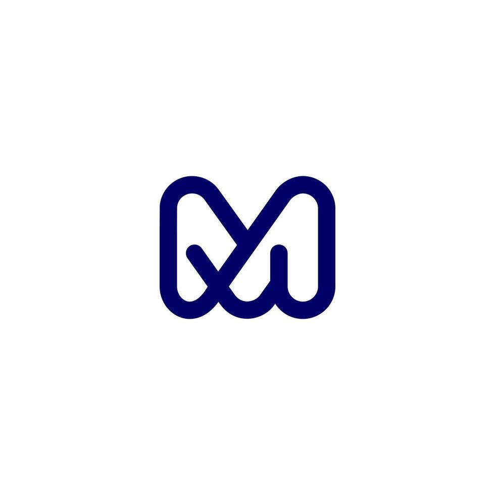 simple M letter logo, dynamic icon vector