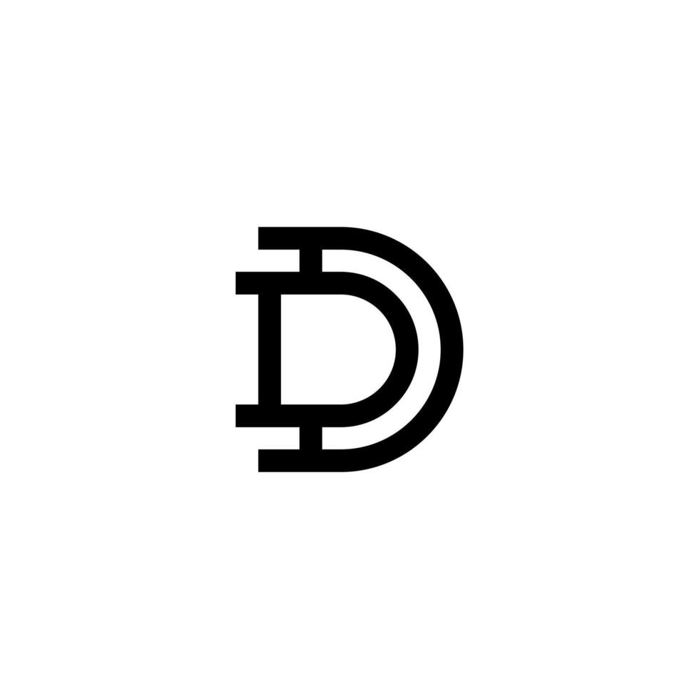 letter D simple abstract logo, design of initial with modern, simple, clean style. vector