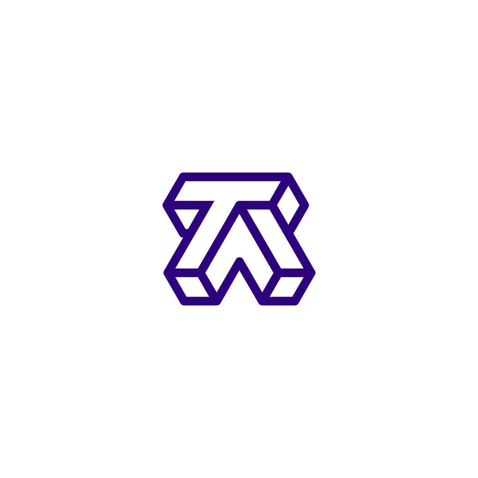 letter TA, lines Logo. Suitable for Business sport, technology, fashion, digital And future creative Business vector