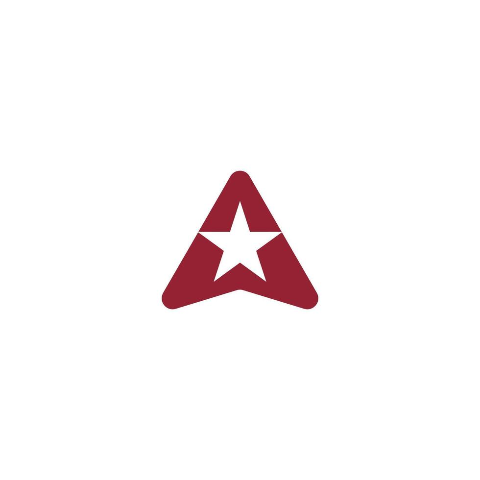 letter A star logo, simple template icon vector