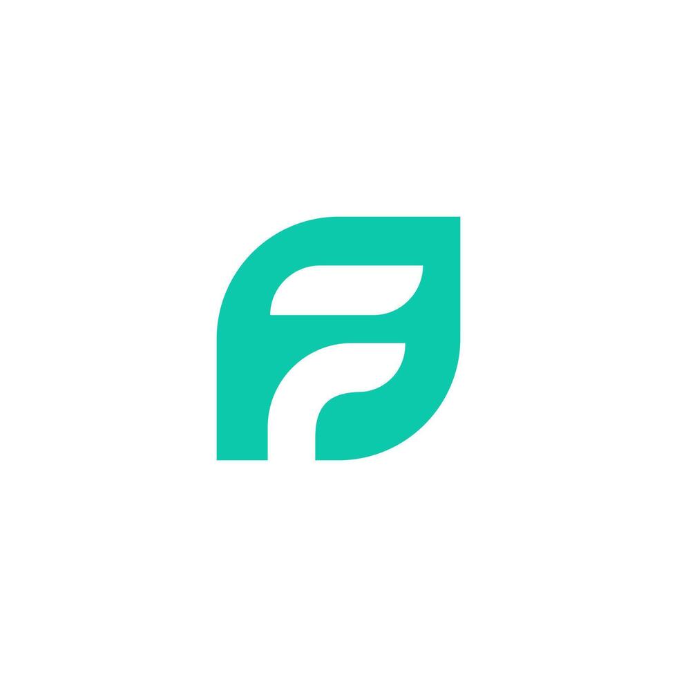 F letter modern logo,green color shape, minimalist, design editable for your business vector