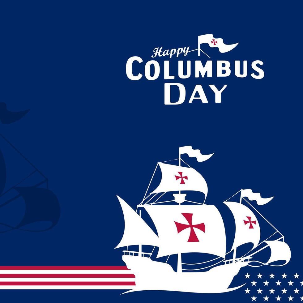 Happy Columbus day, Illustration blue background vector