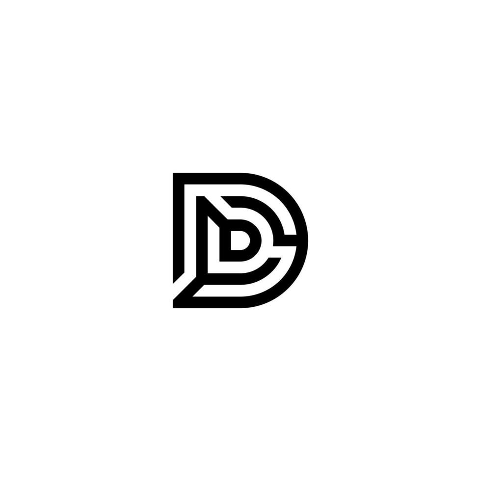 dd letter logo monogram line technology business icon editable. vector