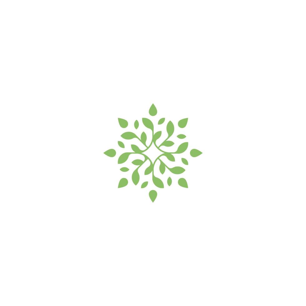 leaf green tree logo design template branding vector