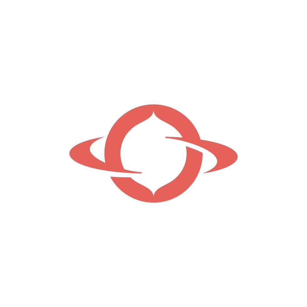 planet round ring logo, lemon planet icon vector
