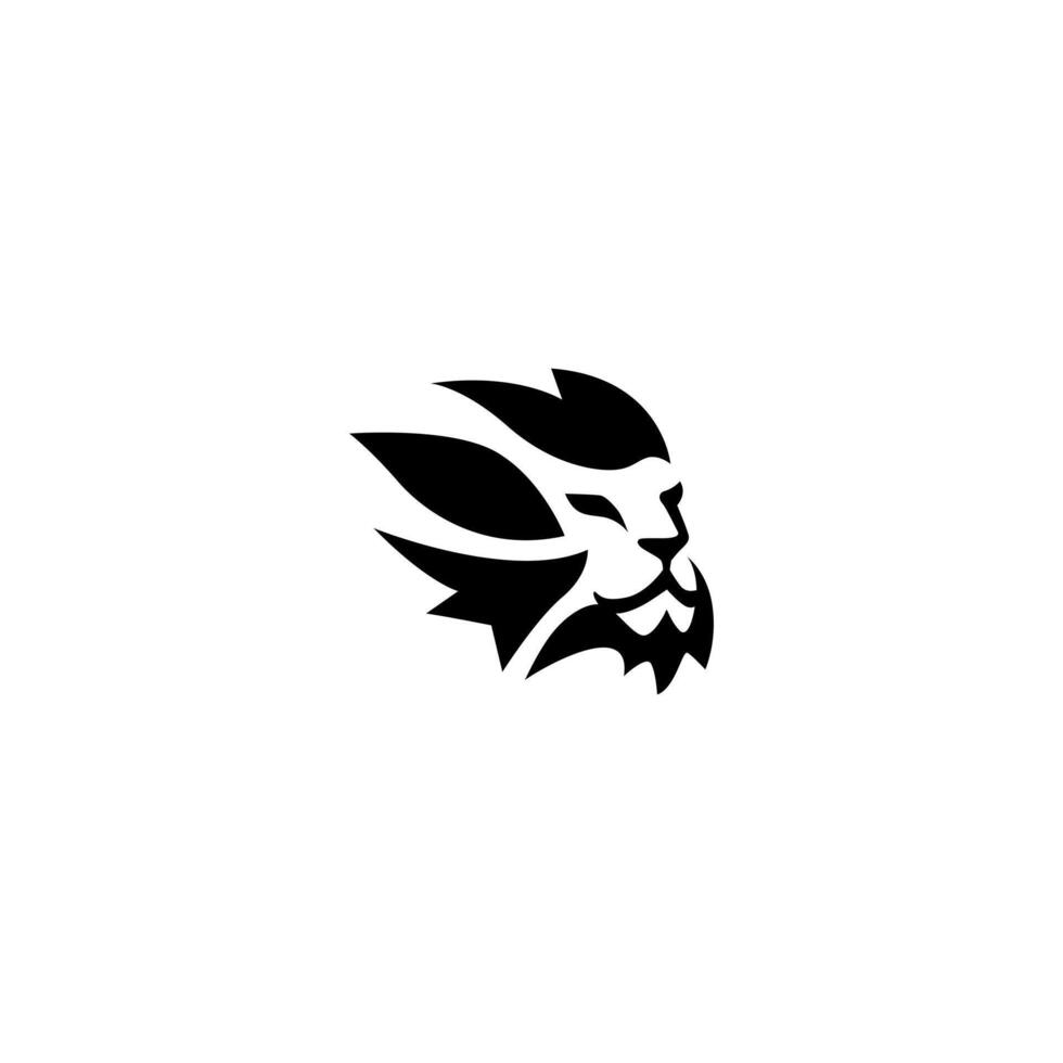 lion head logo, mascot, silhouette template, illustration unique icon vector