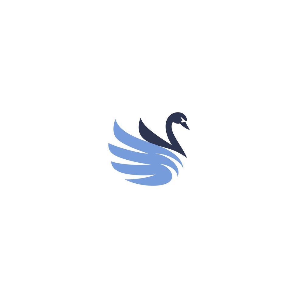 swan blue logo letter mark simple memorable brand symbol template vector