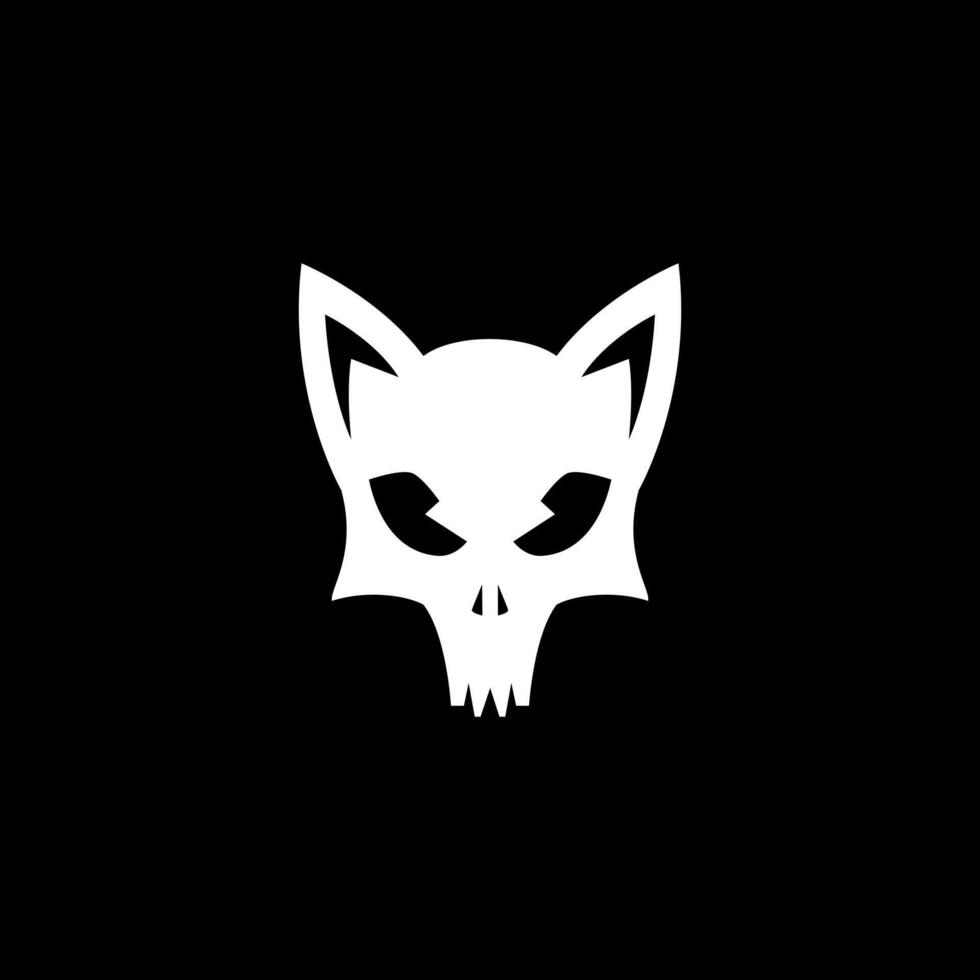 fox skull illustration head icon logo vector