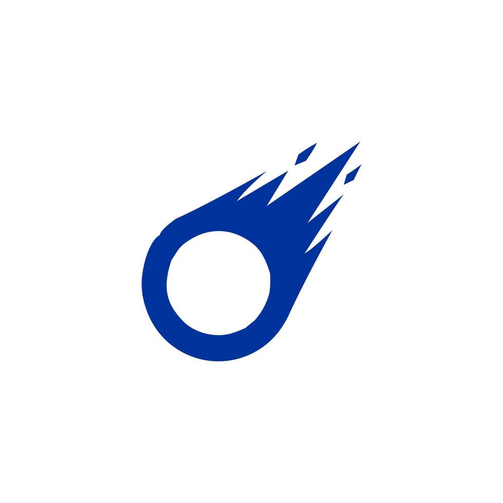 comet meteor blue planet logo, galaxy stone vector