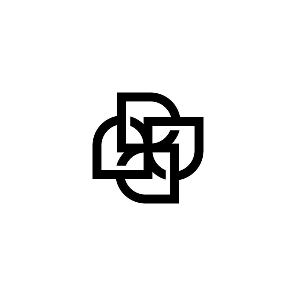 monogram D rotation logo, vortex design of initial with modern, simple, clean style. vector