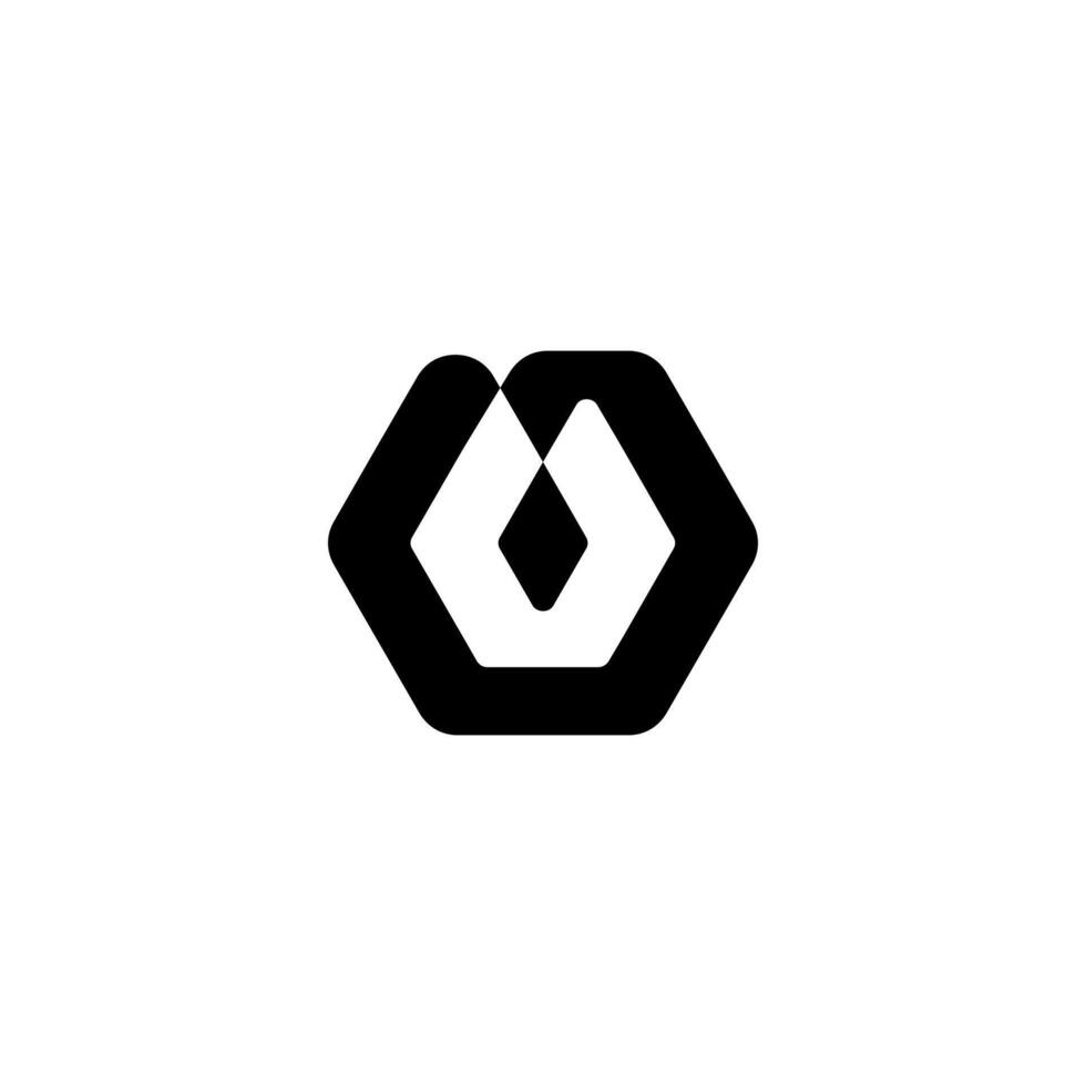 Letter U logo hexagonal shapes alphabet creative unique monogram logo vector