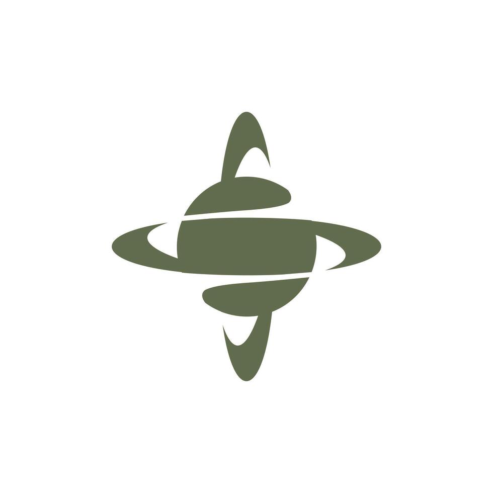 abstract planet ring eclipse logo vector