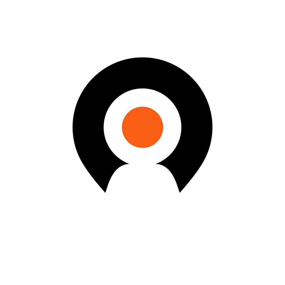 Pin place icon People view search or logo isolated sign symbol illustration - high quality black and color style icons vector