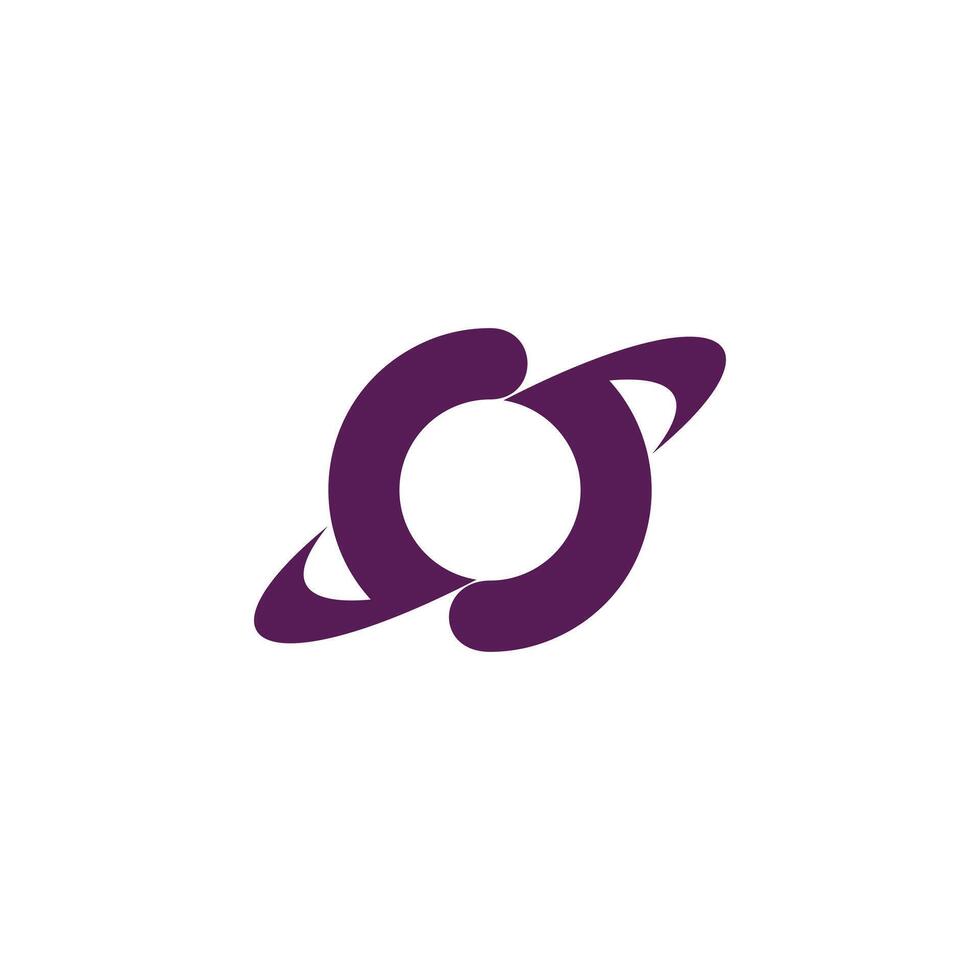 Space abstract eclipse S Letter logo vector