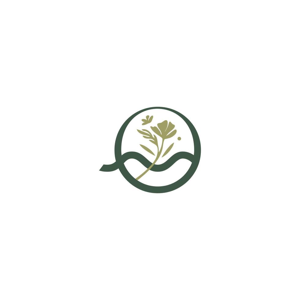 Letter O logo initial. isolated on white background. Decorative style icon for brand identity. Leaf, plant, flower petals font monogram. Elegant circle frame. vector
