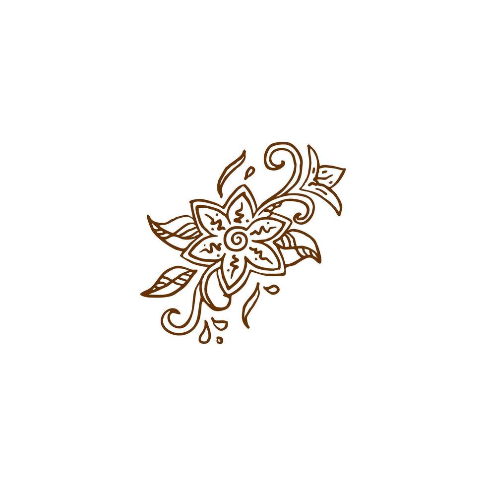 Henna drawing and tattoo. Decoration in ethnic oriental, Indian style. Doodle ornament 2 vector